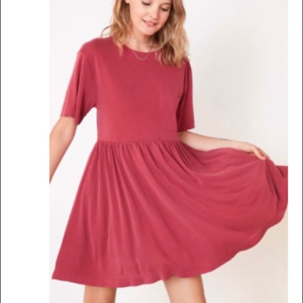 Silence + Noise Cupro Babydoll Mini T-Shirt Dress